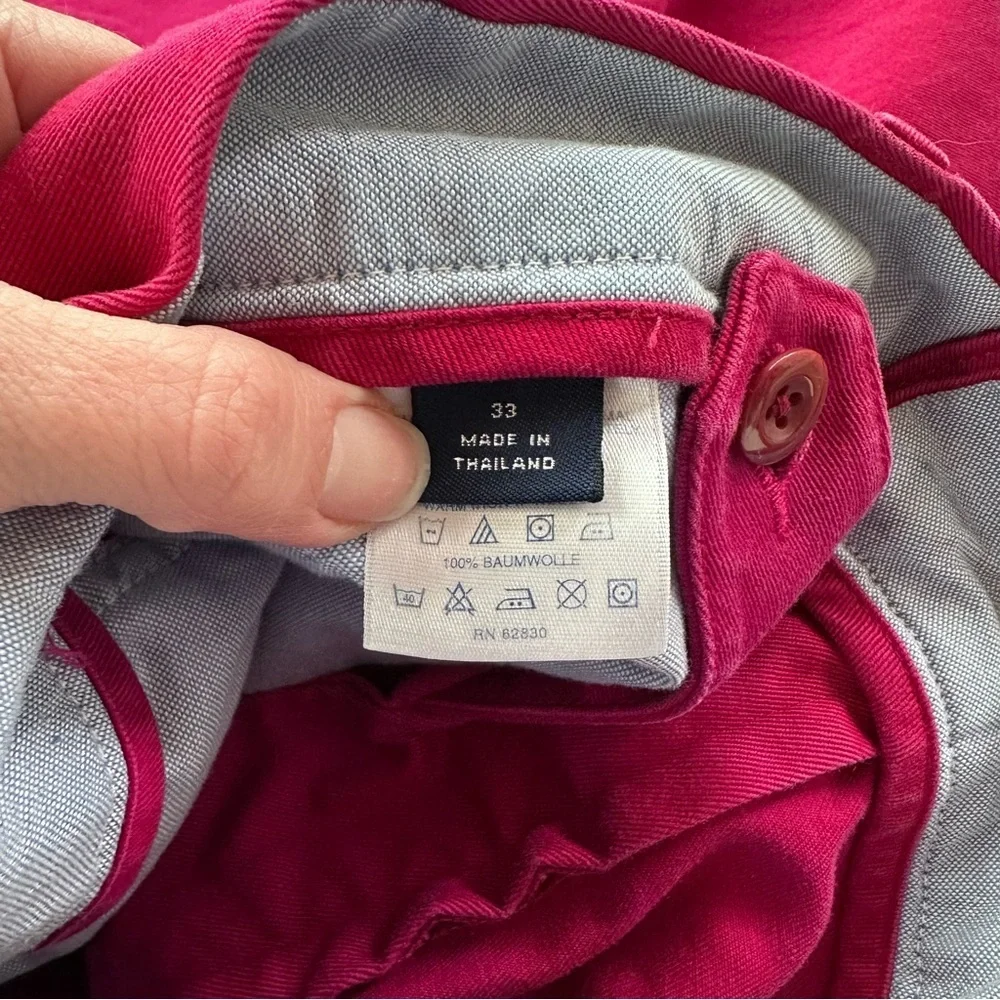 Lands' End Men's Bold Pink Chino Pants. Size 33 X 34